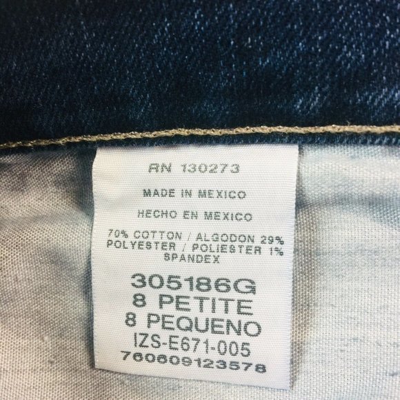 Lee 1889 Relaxed‎ Fit Straight Jeans Stretch Dark 8 Petite 8P - Picture 4 of 11